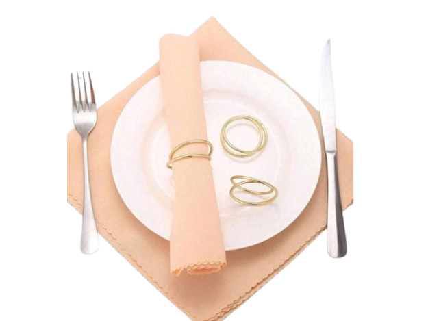 Anneau de serviette en alliage de zinc doré , 12 PCS