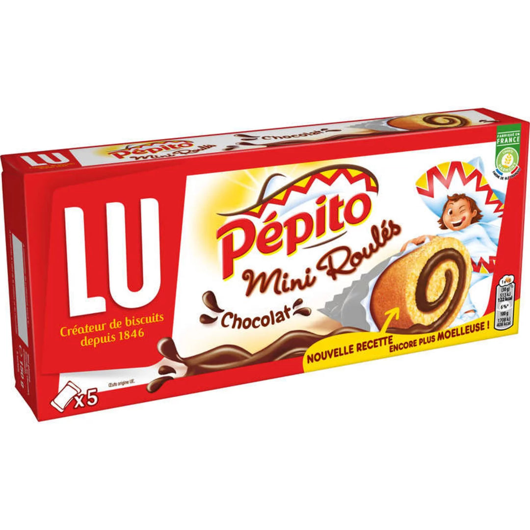 LU pepito Mini Roulés goût chocolat X5-150G