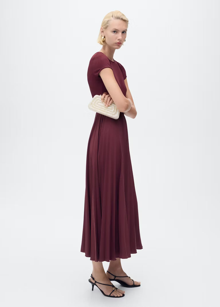 Mango – Robe Plissée Combinée – Taille L