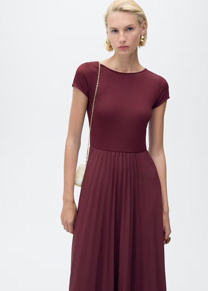 Mango – Robe Plissée Combinée – Taille L