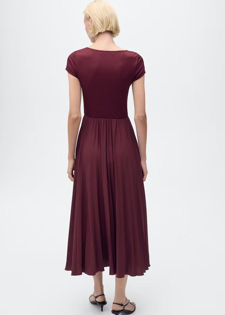Mango – Robe Plissée Combinée – Taille L