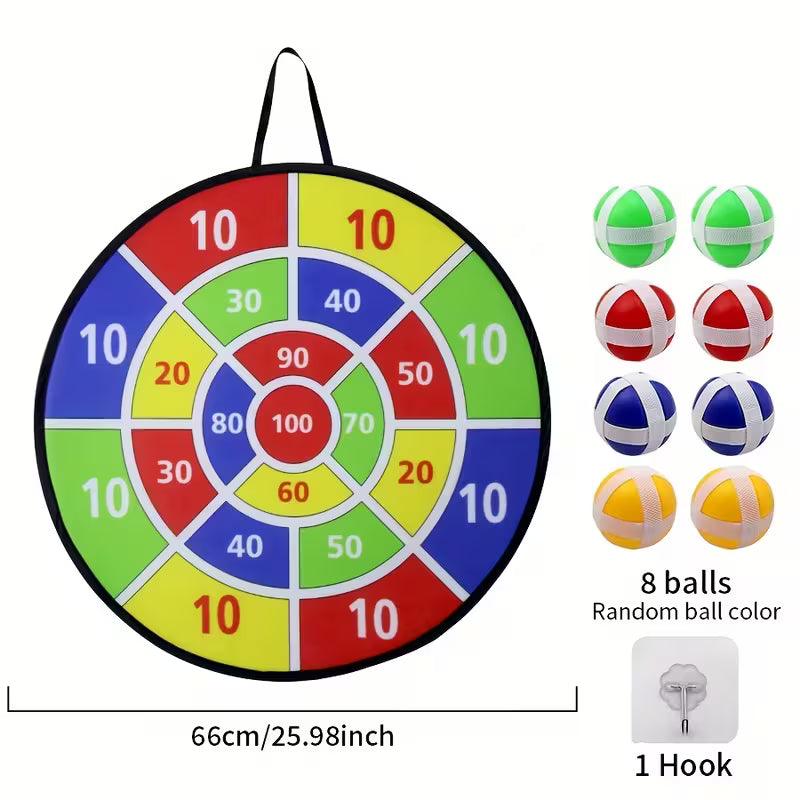 Jeu De Cible 12 Balles Collantes Pour Enfants De 3 À 12 Ans Intérieur Et Extérieur