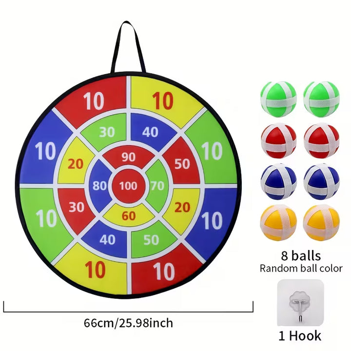 Jeu De Cible 12 Balles Collantes Pour Enfants De 3 À 12 Ans Intérieur Et Extérieur