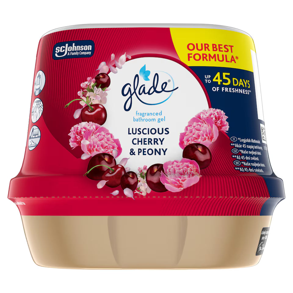 Glade – Gel désodorisant parfumé Cerise & Pivoine - 180 g