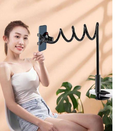 Support téléphone et tablette en aluminium, inclinable et rotatif – Pour bureau et diffusion en direct