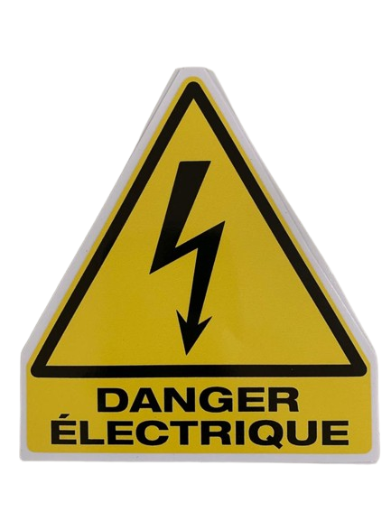 Autocollant - Danger électricité jaune-4 pcs