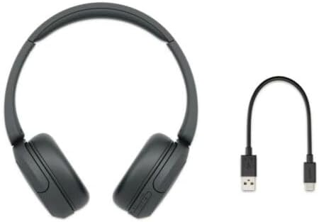 Sony WH-CH520 Casque Bluetooth sans fil – Jusqu'à 50 heures d'autonomie avec charge rapide, style supra-auriculaire – Noir