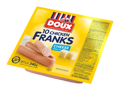 SAUCISSES FROMAGE DOUX 340GR