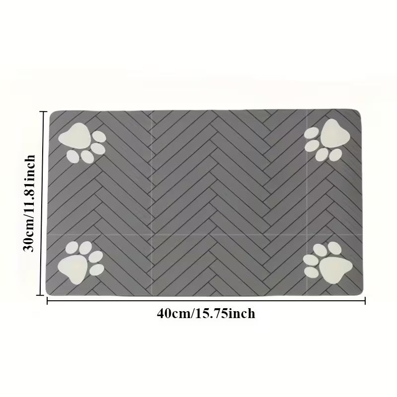 Tapis d'alimentation pour animaux de compagnie en boue de diatomées pour chats et chiens gris foncé