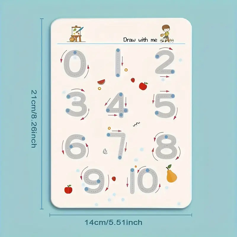 Un ensemble de cahiers d'exercice réutilisables pour enfants avec des stylos effaçables