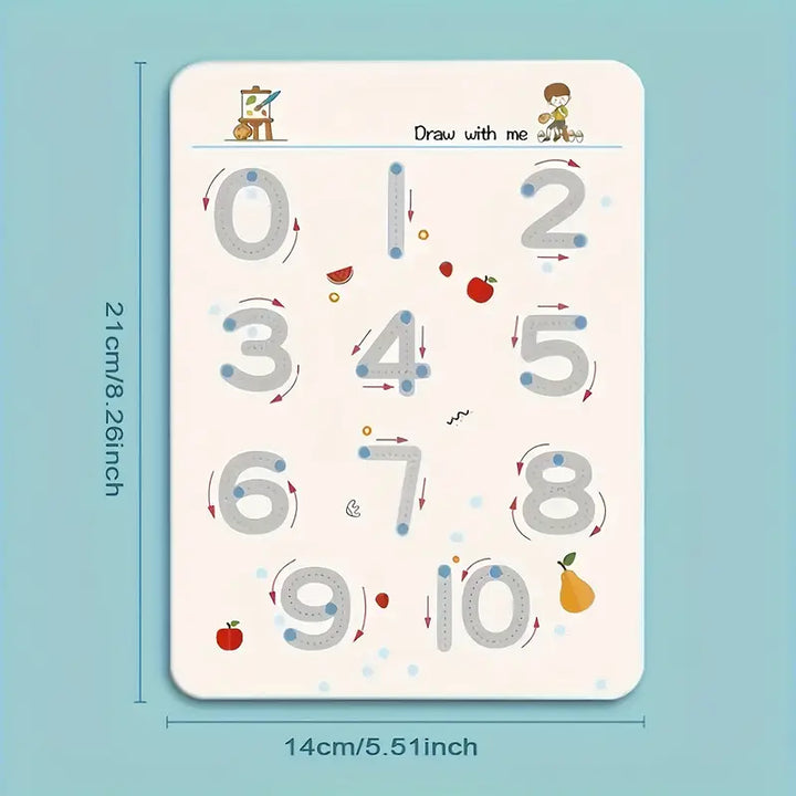 Un ensemble de cahiers d'exercice réutilisables pour enfants avec des stylos effaçables