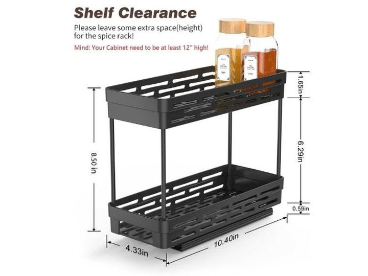 Étagère à épices coulissante à deux niveaux pour la cuisine, organisation du garde-manger