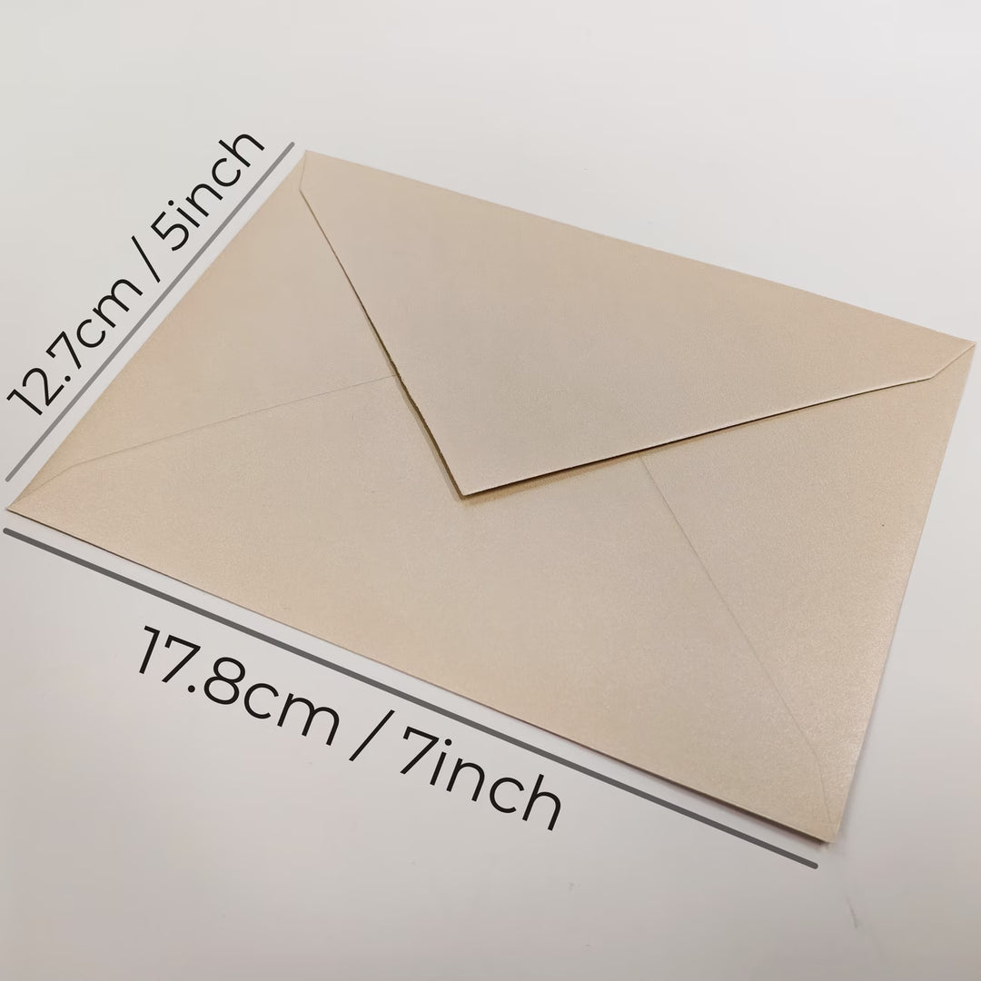 Lot de 50 Enveloppes Élégantes Champagne Scintillantes – 12,7 x 17,78 cm