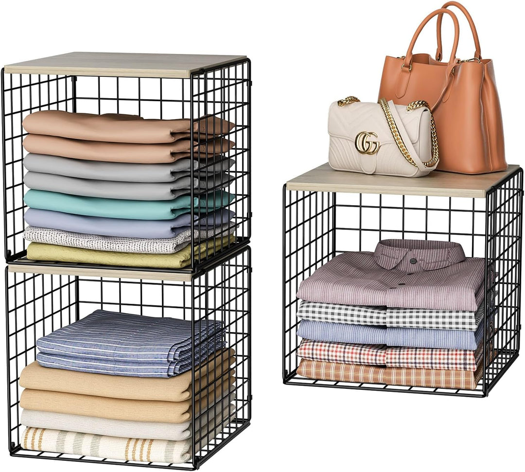 Étagères empilables avec plateau bois pour placard et penderie – rangement pratique, dispo à Dakar sur Dialy.