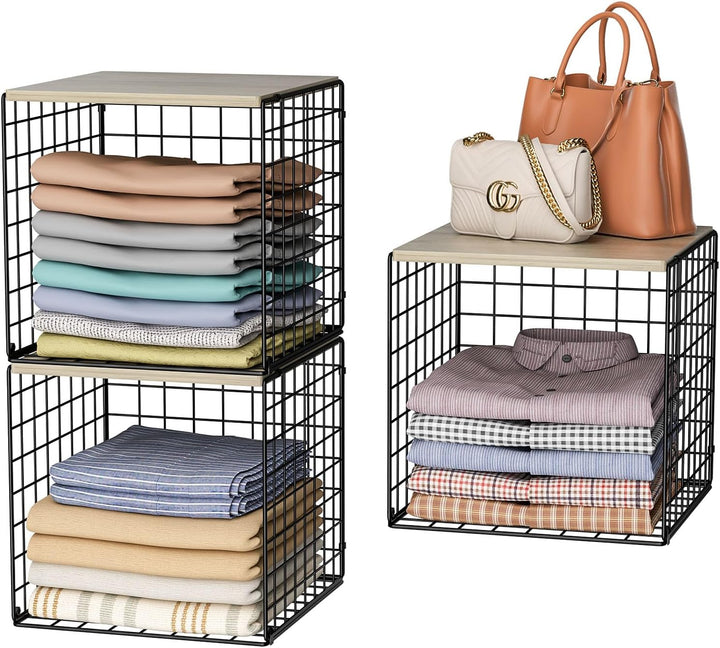 Étagères empilables avec plateau bois pour placard et penderie – rangement pratique, dispo à Dakar sur Dialy.