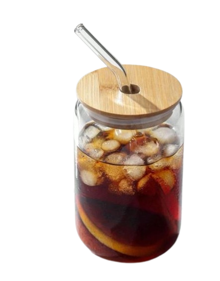Ensemble (4 pailles + 1 brosse) Pailles en verre borosilicaté transparent résistantes à la chaleur