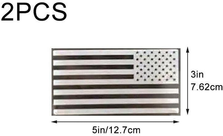1 paire d’autocollants pour voiture en métal – Motif drapeau américain noir