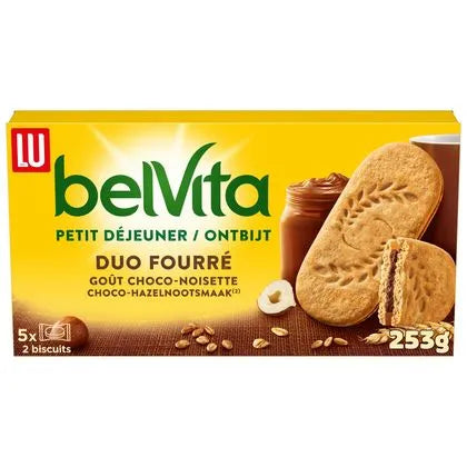 BELVITA petit déj duo fourré gout choco noisette