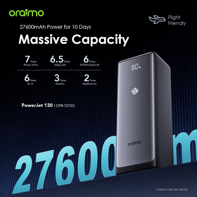 Oraimo-Powerbank 130W ultra rapide OPB-727SQ-Noir
