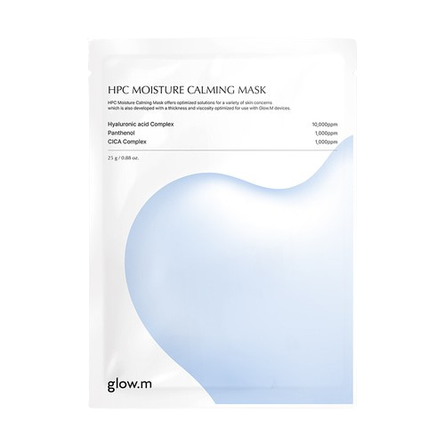 Glow.M - Masque hydratant et apaisant à l'Acide Hyaluronique, Panthénol et Complexe CICA Boite de 10PCS