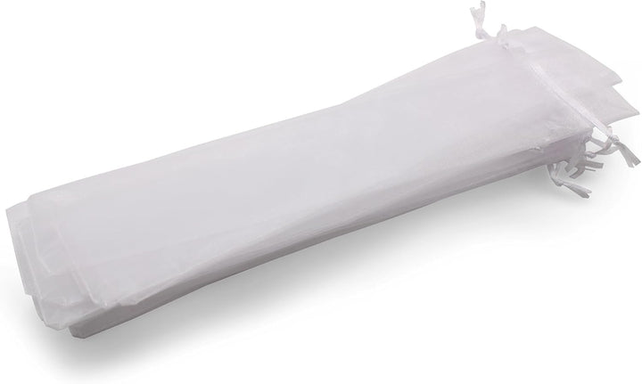 Lot de 50 Sachets en Organza Blanc – 26 cm x 6 cm