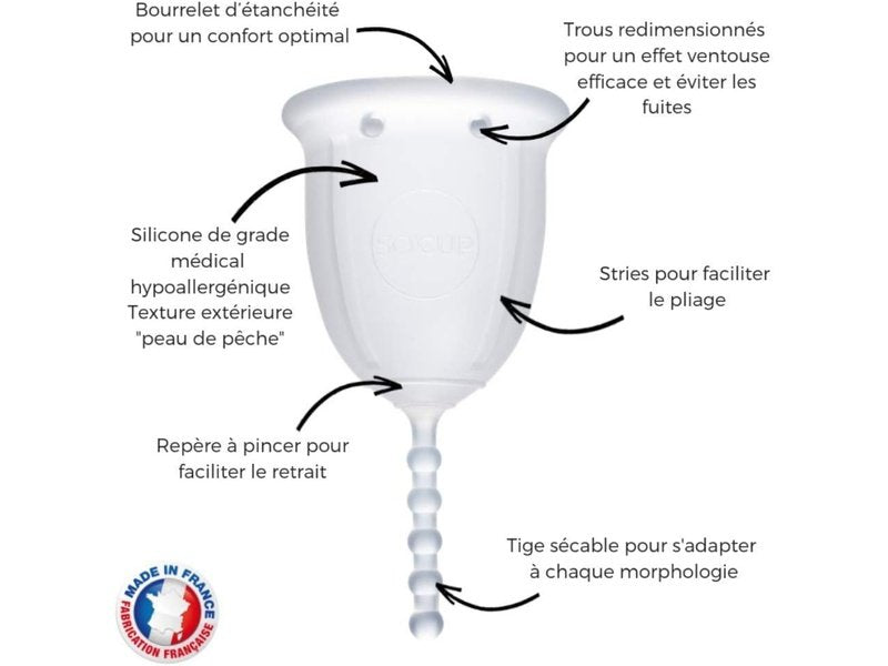 SO'CUP - Coupe Menstruelle 100% Silicone Médical + Stérilisateur - Kit 1