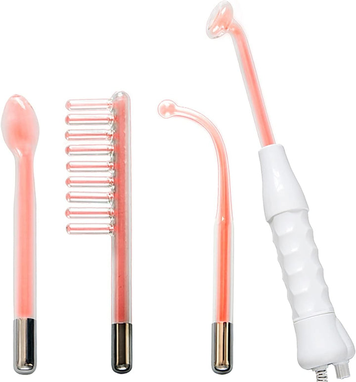 TYTUOO Machine faciale électrique portable haute fréquence avec 4 tubes néon d'électrothérapie pour raffermir la peau du visage (A)