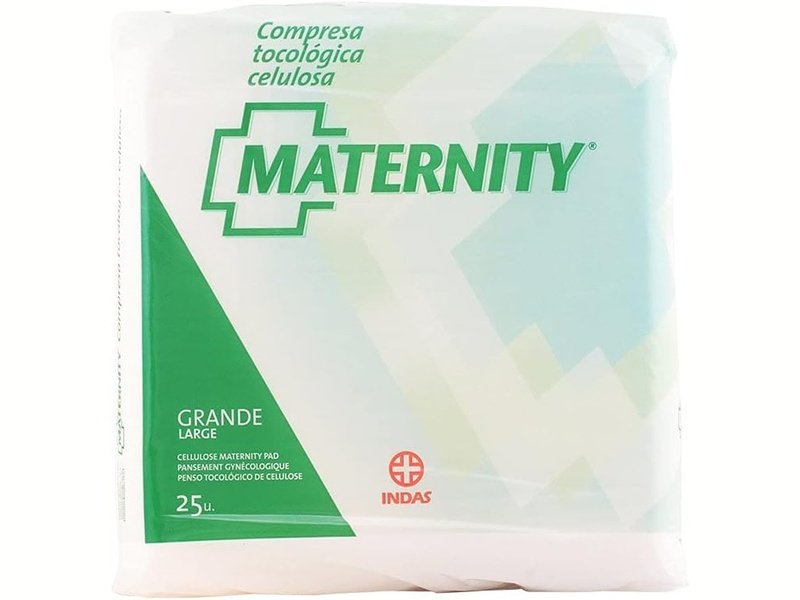 Serviettes anatomiques larges pour maternité Indasec Maternité - Pack de 25