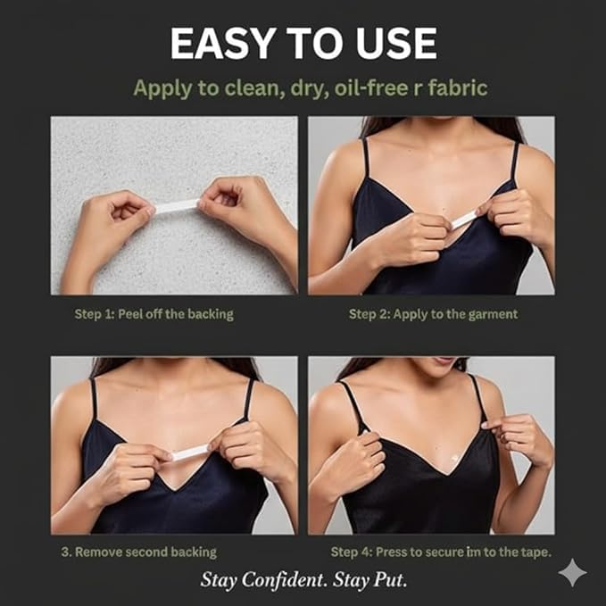 Ruban Adhésif double face pour le corps – 36 Bandes Transparentes