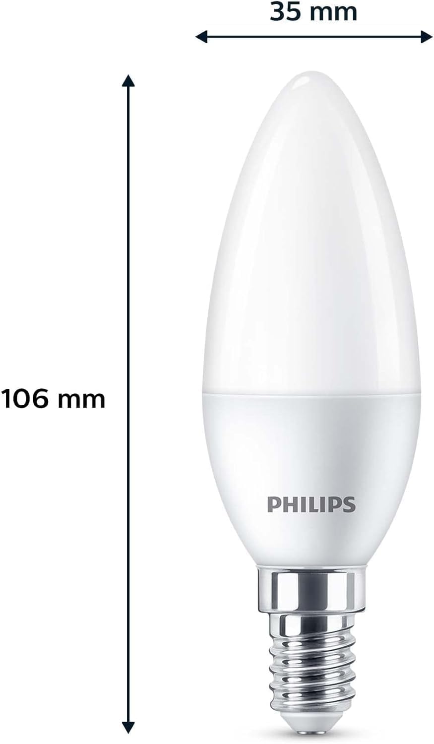 Philips Lighting  pack de 6 ampoules LED E14 format flamme, 40W, blanc chaud