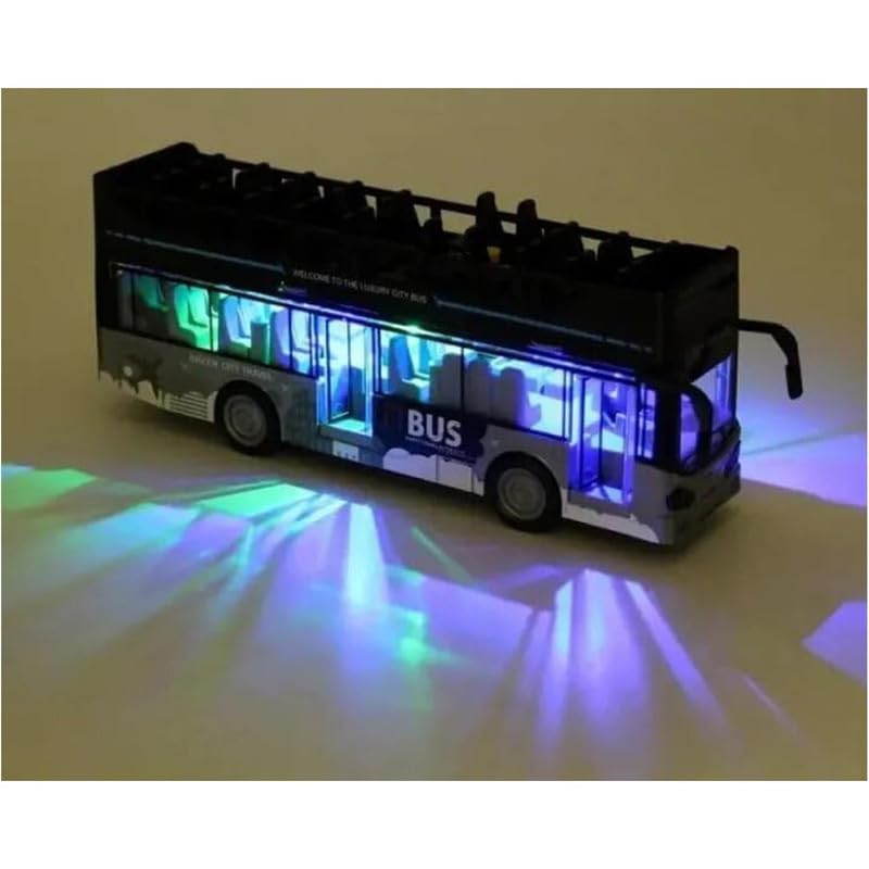Bus De Tourisme Jouet Échelle 1 16 LED Sonorisation Portes Ouvertes Jeux Éducatifs
