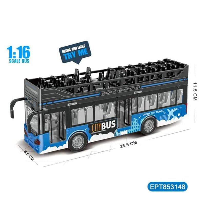 Bus De Tourisme Jouet Échelle 1 16 LED Sonorisation Portes Ouvertes Jeux Éducatifs
