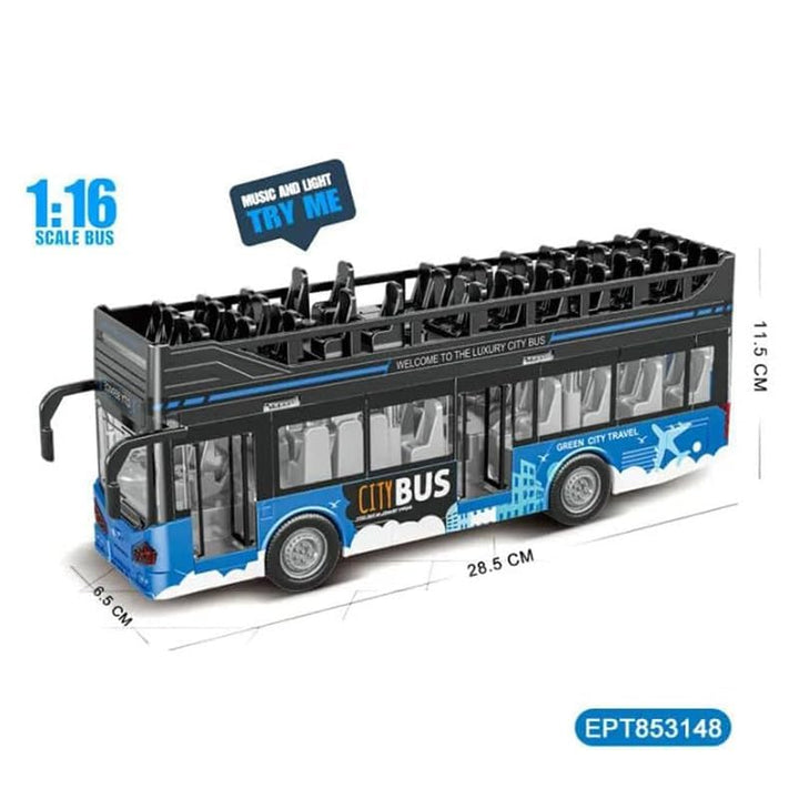 Bus De Tourisme Jouet Échelle 1 16 LED Sonorisation Portes Ouvertes Jeux Éducatifs