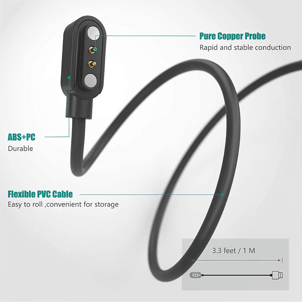 Câble de charge USB magnétique à 2 broches,  compatible avec collier anti-aboiement