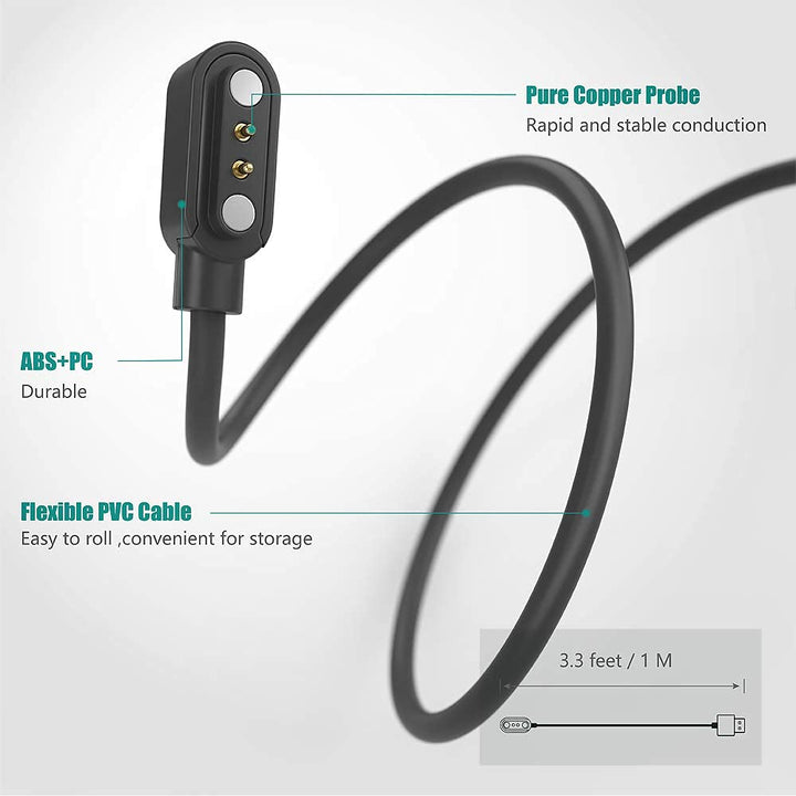 Câble de charge USB magnétique à 2 broches,  compatible avec collier anti-aboiement