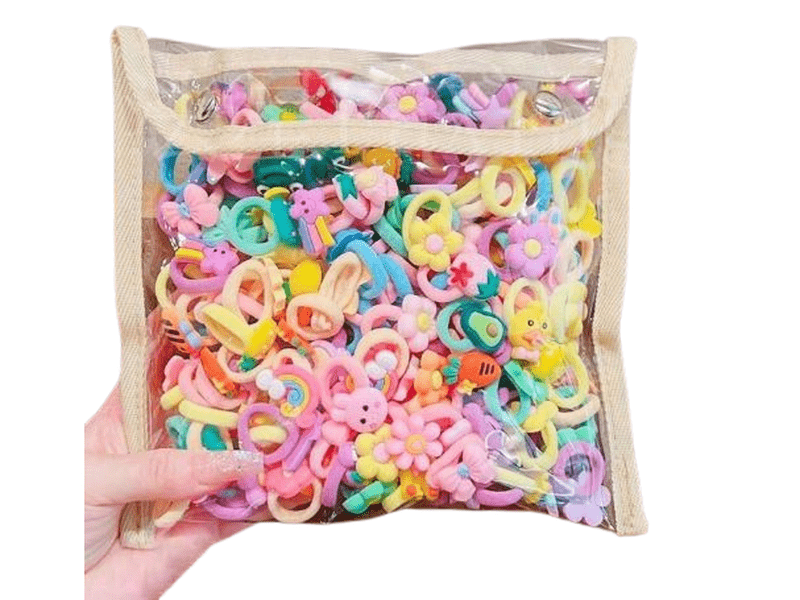 100 pièces  attaches élastiques pour petites filles
