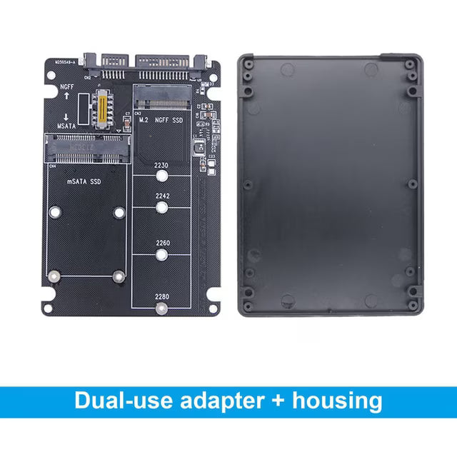 Adaptateur M.2 NGFF / mSATA SSD vers SATA 3.0 – Convertisseur 2 en 1