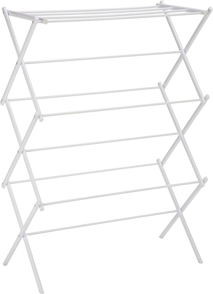 Amazon Basics Métal Séchoir à linge pliant - Blanc Pour Vêtement, 14.5" D x 29.5" W x 41.8" H