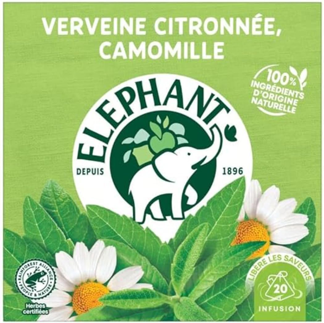 ELEPHANT-Infusion verveine citronnée camomille 20 sachets