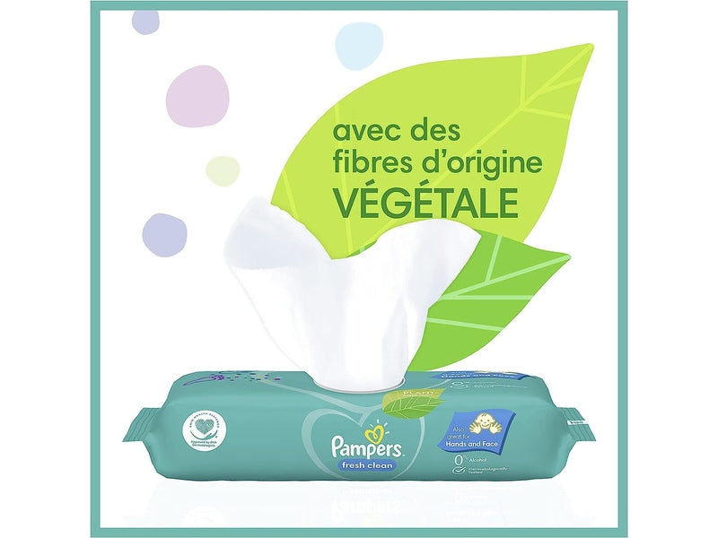 PAMPERS - Lingettes Bébé Fresh Clean - 52 Lingettes