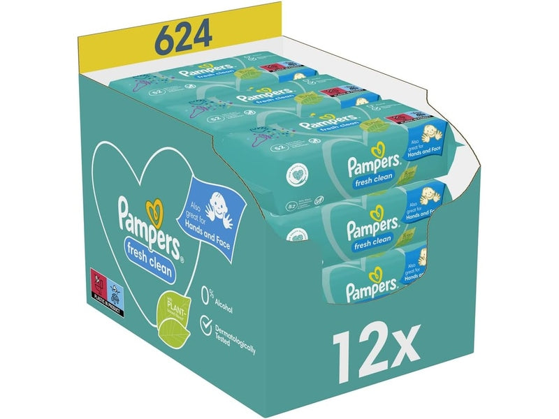 PAMPERS - Lingettes Bébé Fresh Clean - 52 Lingettes