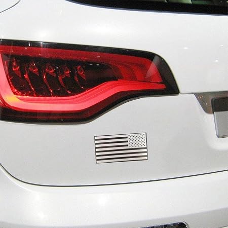 1 paire d’autocollants pour voiture en métal – Motif drapeau américain noir