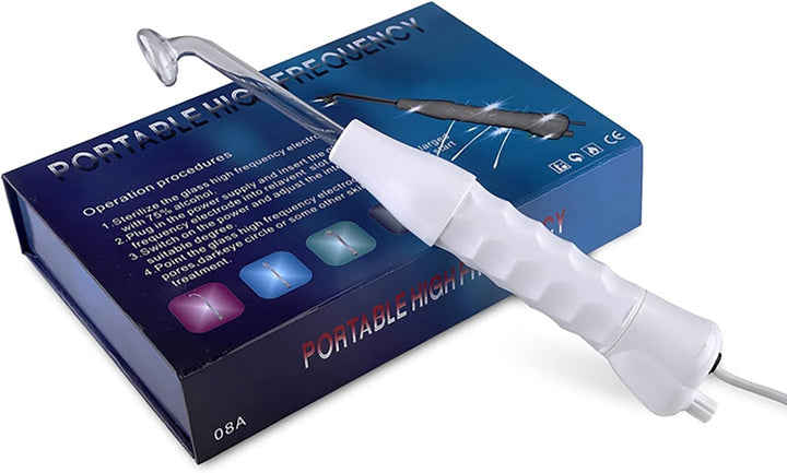 TYTUOO Machine faciale électrique portable haute fréquence avec 4 tubes néon d'électrothérapie pour raffermir la peau du visage (A)