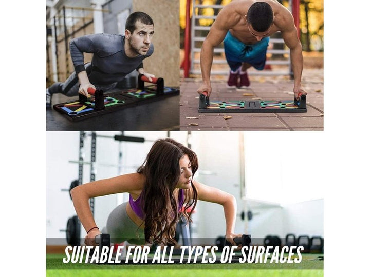 Planche de pompes pliable avec poignées pour un entraînement musculaire ciblé