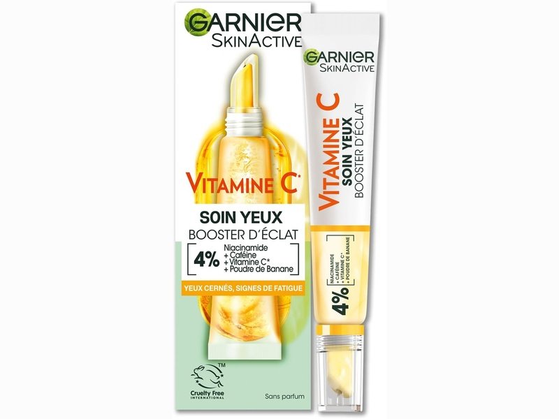 Garnier SkinActive - Soin contour des yeux à la Vitamine C booster d'Éclat- Anti-Cernes & Anti-Fatigue - 15 ml