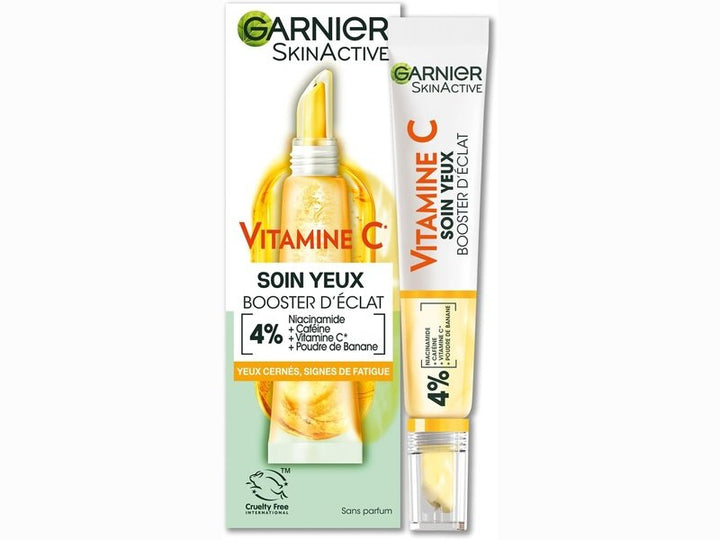 Garnier SkinActive - Soin contour des yeux à la Vitamine C booster d'Éclat- Anti-Cernes & Anti-Fatigue - 15 ml