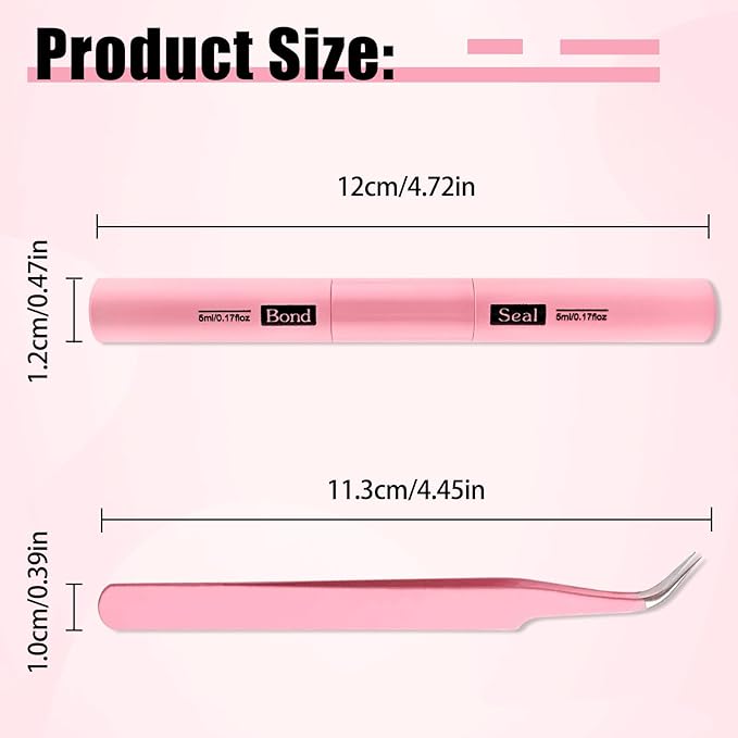 Kit d'extension de cils avec colle et scellant et outil applicateur