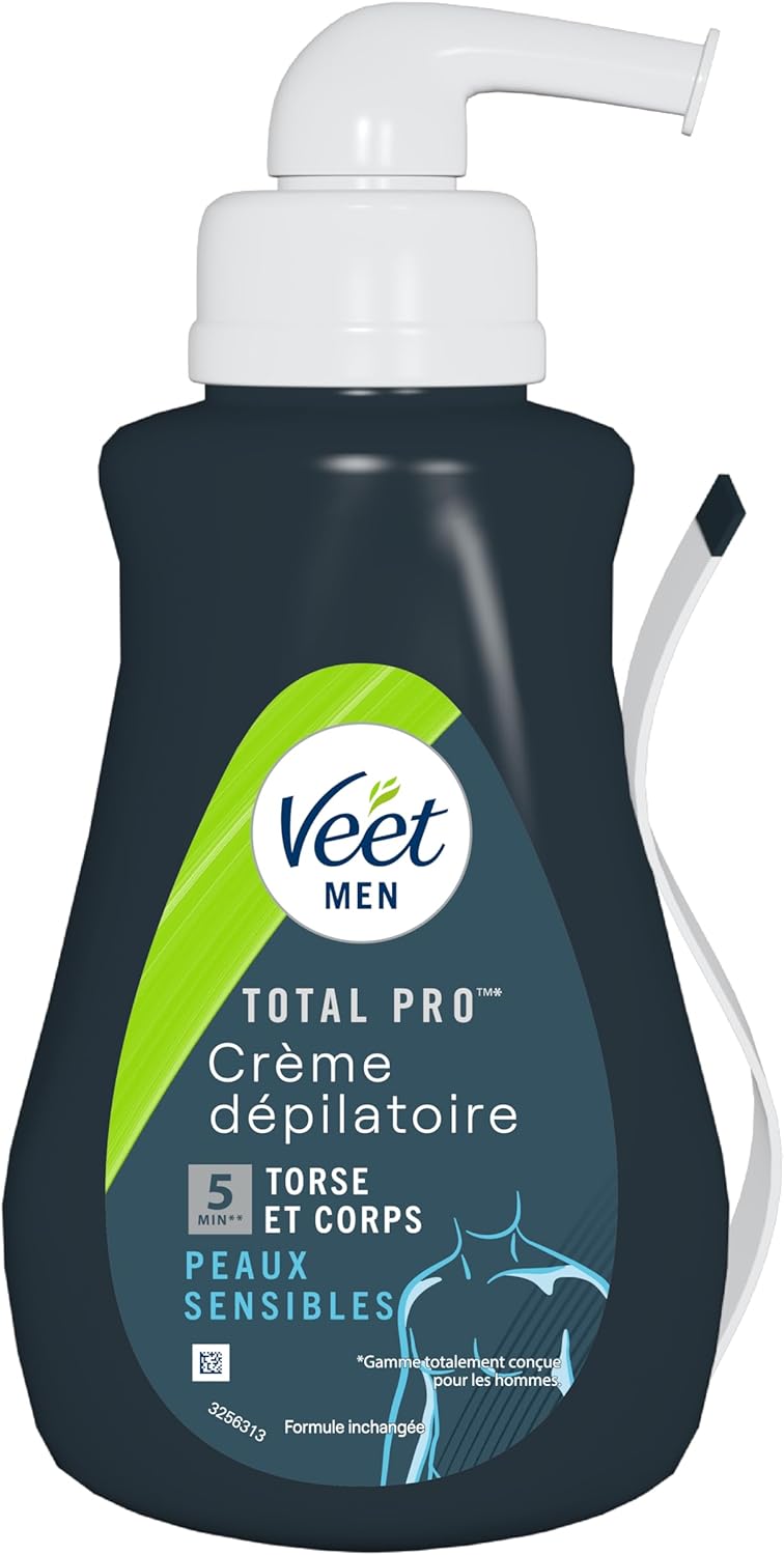 Veet Men - Crème Dépilatoire Homme - Epilation Peaux Sensibles - 400 ml