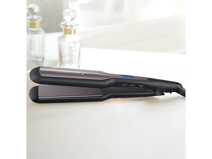 Remington - Fer à lisser Pro-Ceramic Extra (Spécial cheveux épais, frisés, bouclés et longs | Céramique, Ecran LCD, 150-230°C, pochette) S5525