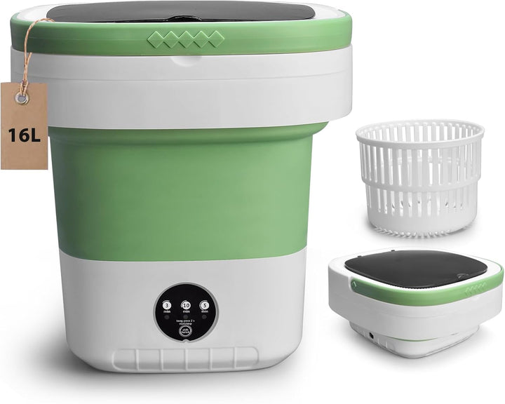 Machine à laver portable, mini laveuse et essoreuse de 16 L avec nettoyage en profondeur